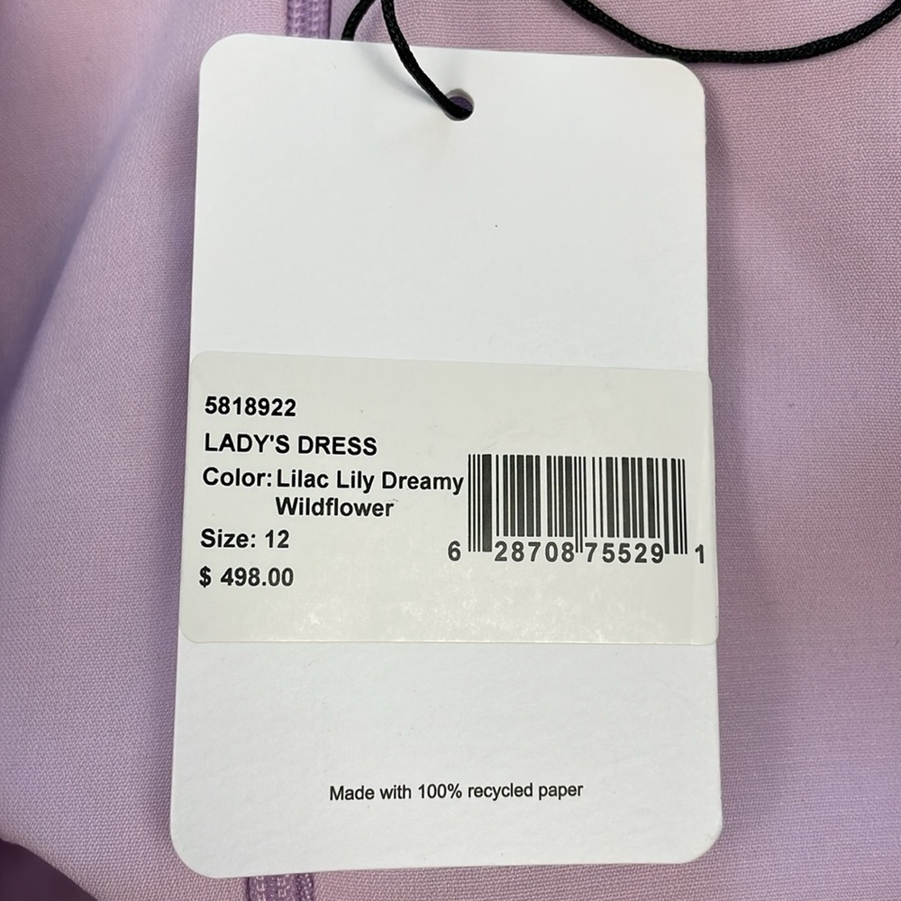 NWT AMUR Acacida Tie Shoulder Ruffle Midi Dress in Lilac Lily Dreamy Wildflower - Picture 16 of 16